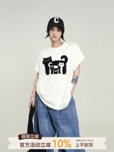 Wutong round Neck Short Sleeve T-Shirt Womens Casual Loose Fit Summer Slimming Print Design Comfortable Half Sleeve Top