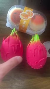 Jumbo Dragon Fruit Squishy Stress Relief Toy Realistic Slow Rising Fruit Squeeze Sensory Toy for Home Office Adults