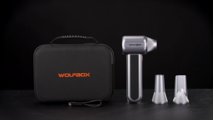 WOLFBOX MF400 Leaf Blower Cordless - Lightweight Handheld Jet Blower High-Velocity Brushless Motor 3 Modes Including Powerful Turbo for Patio Garage & Debris Professional Car Dryer with Hard Case