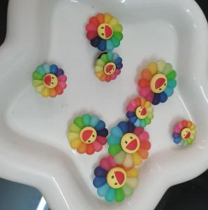 1PC funflower jibz trẻ em Đảng X-Mas màu kẹo Quà Tặng quyến rũ jibbitz Croc phụ nữ Mens nữ Phụ nữ/trang trí thực tế cầu vồng Giày phụ kiện