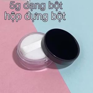 HNKMP | 【3g Plastic Empty Loose Powder Jar With Makeup Puff Box Sifter Container Cosmetic Jar Portable Powder Box Refillable Case】