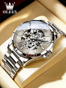 OLEVS | Mens Mechanical Watch with Hollow Design and Luminous Feature