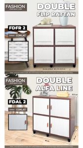 CLUB FDAL Fashion Double Alfa Line Lemari Plastik Serbaguna 2 TOWER Susun 2 3 4 5 (Anti Banjir Rayap Jamur)