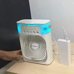 USB Mini Portable Fan Air Cooling fan Humidifier Purifier Mist Cooler with 7 Colors LED Light - Paez Official