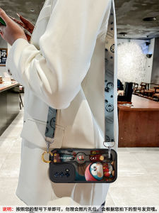 Cute Cat Silicone Phone Case with Lanyard Crossbody Neck Strap Womens New Cartoon Design Full Cover Z3 Compatible Mobile Phone Shell
