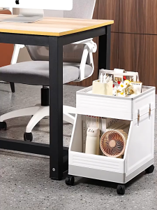 Cart Storage Rack Office Cart Storage Rack Cabinet Organizers Storage Rack Moveable Storage Box Under-table Trolley Storage Rack Removable with Wheel for Home Storage​ Office