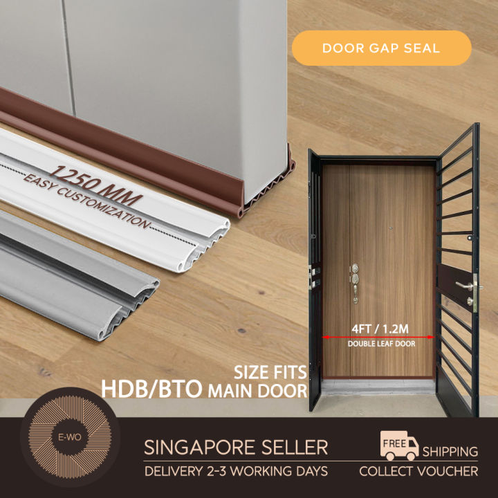 {SG Nextday Delivery}1.25m Bottom Door Gap Seal Strip for HDB and BTO Main Door, Acoustic Soundproof Door Strip, Windproof, Pests or Insects Proof, Prevent Air & Light Leakage, Prevent Insects Cockroaches, or lizards enter from door gaps.