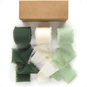 1.5 x 5.5 Frayed Edged Chiffon Silk Ribbons for Gift Wrapping Bridal Bouquet Wedding Invitations