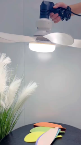 Ceiling Fan Light E27 LED 40W Mute Electric Ceiling Fan Light with Remote Control Lighting Living Room Study Room