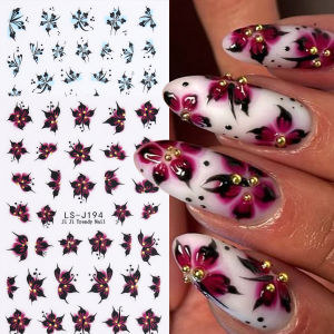 Spring/Summer Floral Nail Stickers: DIY Hibiscus Flower Nail Art - Elegant and Stylish Style Sliding Nail Art Decorations