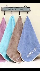 Super Absorbent Micro kitchen dish Cloth Cleaning kichen Towel tools Hangable Coral Fleece Hand Towel Kitchen Cleaning Towel Square Dish Cloth Super Absorbent Towel