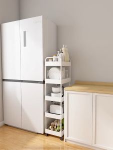 Trolley Cart Organizer for Baby 3/4 Tier Utility Trolley Carbon Steel Cart with Wheels Multipurpose Cart Package