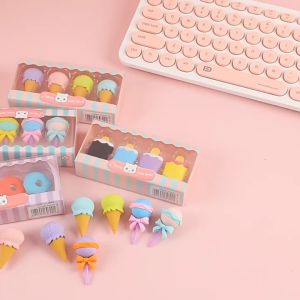 ALENADAY - Perlengkapan Alat Tulis Sekolah Karet Penghapus pensil 1 Set 4 Pcs lucu Unik Murah  ATK01