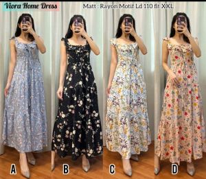 FLORIDA MAXI DRESS BUNGA BAHAN RAYON / RAYON MAXI DRESS