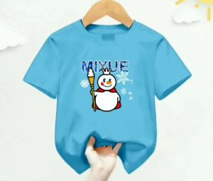 Kaos Atasan Anak Usia 1-12 Tahun Mixue Salju Lengan Pendek