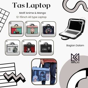 Tas Laptop Motif Anime Manga uk 12 13 14 15 Inch All type Laptop Tebal berkualitas anti air best seller / softcase printing gambar Doraemon one piece jujutsu kaisen goto satoru asa mitaka demon slayer attack on Titan japan style