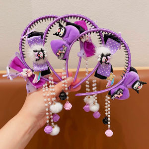 Cute Childrens Hairband Girls High Forehead Tassel Headwear Little Girl High Aesthetic Value Hair Accessories Cartoon Style