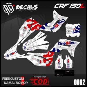 Decal Crf 150L KLX DTRACKER WR155 Hitam Merah Putih design elegan Full Body Bebas Custom