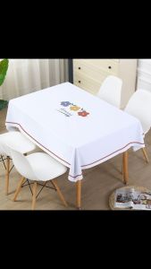 Table Cloth Waterproof Oil Proof Thick White Rectangular Square Dust Proof Wipeable Outdoor Indoor Dining Table Tea Mat