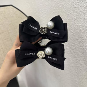 Camellia Bowknot Hair ClipHigh-end ถือความเป็นผู้หญิงหลังศีรษะสูงหางม้าหัวลูกชิ้น