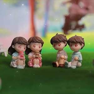 คู่รักจิบชา [ เซต 2 ชิ้น ] ตุ๊กตาจิ๋ว โมเดลจิ๋ว แต่งสวน ตุ๊กตาแต่งสวนจิ๋ว ตุ๊กตาจัดสวนถาด