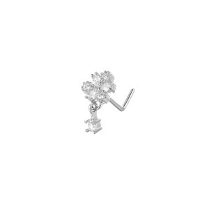1Pc Nose Rings Studs for Women Stainless Steel 20G Nose Rings Hoop Screw L Shaped Nose Stud Nose Ring Nose Piercing Jewelry