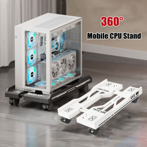 New CPU Stand Adjustable Bracket PC Holder Cart Mobile Computer Tower Stand with Rolling Caster Wheels Adjustable Desktop Stand