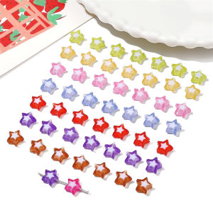 30ชิ้น10มิลลิเมตรอะคริลิกสีสันดาวห้าแฉกสายคล้องแว่นตาลูกปัดสำหรับเครื่องประดับสร้อยข้อมือเสน่ห์ทำ DIY ต่างหูเครื่องประดับพวงกุญแจ