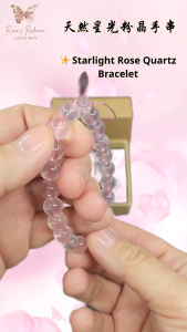 Natural Starlight Rose Quartz Bracelet | Love • Energy Healing • Calming Crystal Jewelry | Handmade Gemstone Bracelet for Women Positivity & Self-Love