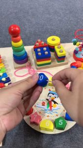 Combo Đồ chơi trẻ em bộ 6 món đồ chơi bằng gỗ thông minh an toàn đồ chơi giáo dục sớm dành cho các bé từ 1 2 3 4 tuổi.