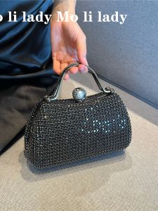 Elegant Diamond Embedded High-End Dress Clutch Bag New Style for Ladies Matching Cheongsam Evening Bag Handbag Shoulder Crossbody