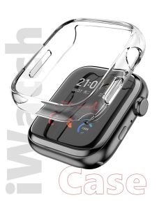 Apple Watch S9/S8/S7/S6/S5/S4/S3 Protective Case Ultra Thin Transparent Half Cover Hollow out Anti-Fall Shockproof Compatible with iPhone