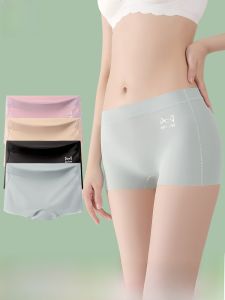 MiiOW | MiiOW Womens Safety Pants Ice Silk Seamless Underwear Two-In-One High Waist Hip Lifting Nylon Spandex Cotton Crotch Briefs