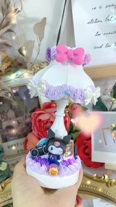 USB charging desk nightlight Dormitory Mini Bedside lamp Handmade shop diy small lamp lace cream glue nightlight