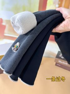 Thickened Fleece Lined Childrens Pants for Girls Baby Clothing Winter Warm Cotton Blend Long Trousers Adjustable Waistband