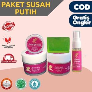 (COD) PAKET SUSAH PUTIH TERAMPUH NOMOR SATU!!!(SALEP GLOWING DAY GLOWING VIT.C EXTRA GLOWING MALAM TONER GLOWING SABUN BATANG CDA) ORIGINAL 100%