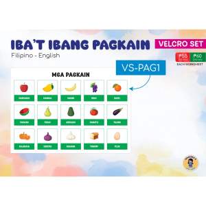Interactive Velcro Worksheet | Busy Book - Iba’t Ibang Pagkain (Filipino-English Translations)