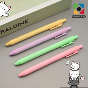 Bút Mực Gel Vỏ Màu Pastel Siêu Cute Mực Đen - Bút Bi Bấm Học Sinh Ngòi 0.5mm