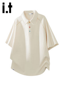 izzue | Trendy American Style Simple Color Mens Polo Tshirt