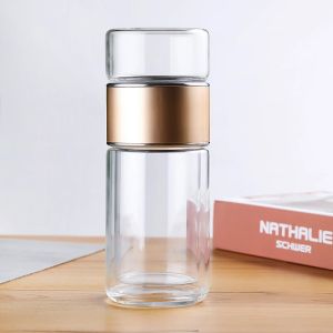 350ML Tea Water Bottle High Borosilicate Glass Double Layer Tea Water Cup Infuser Tumbler Drinkware Water Bottle With Tea Filter