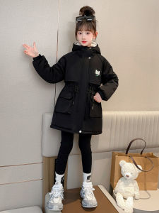 Áo Khoác Cotton Dày Cho Bé Gái Mùa Đông 2025 Áo Khoác Lông Cừu Trẻ Em Mới Thời Trang Dài Vừa Phải Áo Khoác Cotton Cho Bé Gái