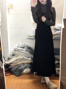 Homecore | French Style Black Two-Piece Long Sleeve Strapless Dress