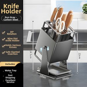 MADASHUAI | Rotating Multi-purpose Stainless Steel Knife Stand