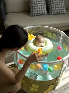 BABEGO Foldable Large Size Baby Bath Tub Mini Swimming Pool For Newborn To 8 Years Old Kids Home Bathing Use