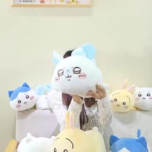 Jhikwas Series Long Plush Pillow Cartoon Hachiware Soft Pillow Cute Plush Doll Ornament Anime Momonga Plush Girl Home Decoration