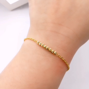 Yon Hing Rantai Tangan P olo Laser Cut Biji Bajet Emas 916