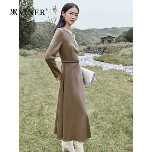 French Vintage Wool and Cashmere Blend Acetate Satin Dress