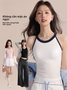 MiiOW | Áo ba lỗ không dây cổ treo MiiOW dành cho nữ mùa hè 2025 Thiết kế mới Áo khoác ngoài thời trang không dây không cần mặc