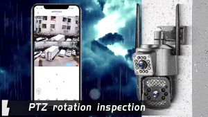 V380 Pro CCTV WiFi 4K 8MP Dual Lens Outdoor IP66 Waterproof 360° Two-Way Audio Auto Tracking Dual Screen