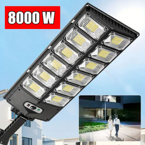 Đèn LED Năng Lượng Mặt Trời Super 8000W Đèn Ngoài Trời Cảm Biến Chuyển Động Đèn Pha Chạy Bằng Năng Lượng Mặt Trời Chất Liệu ABS Chống Nước Có Điều Khiển Từ Xa